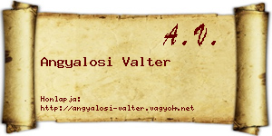 Angyalosi Valter névjegykártya